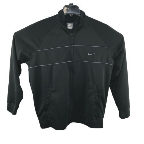 Vintage Nike Sportswear Track Jacket Full Zip Up Black Pockets Mens Size XL EUC - Imagen 1 de 6