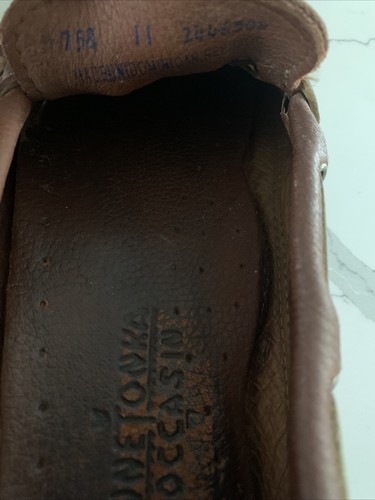 Minnetonka braune Leder Mokassins Wochenende Herren Schuhe Größe 11 - #758 gebraucht - Bild 18 von 21