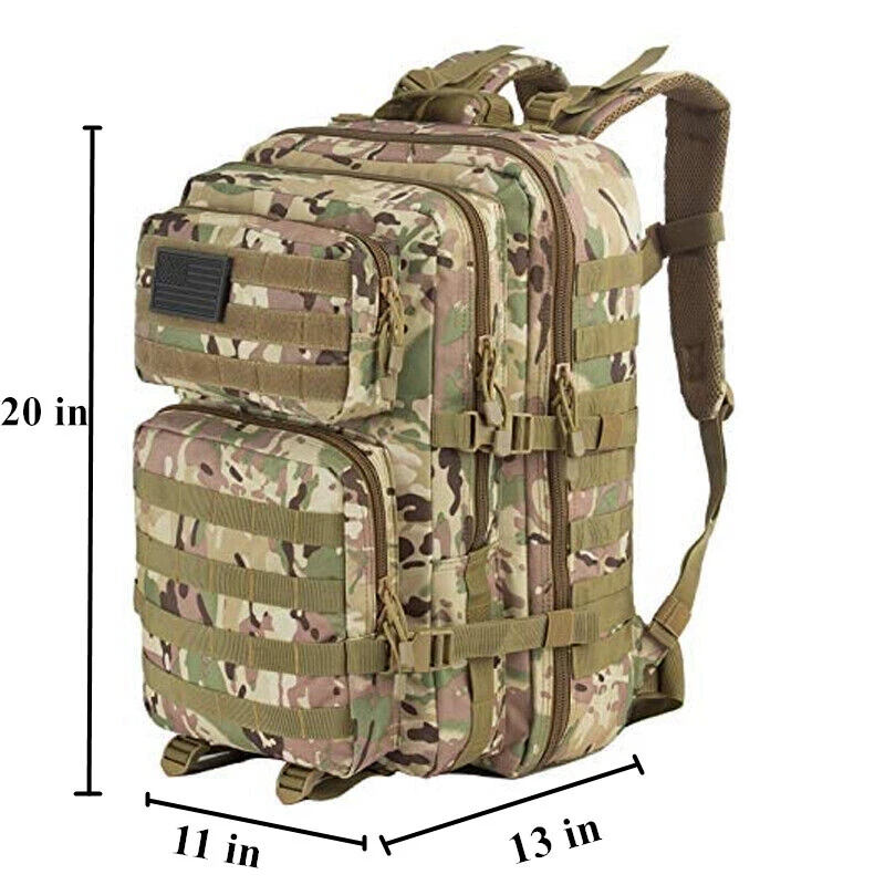 45L Large Military Tactical Army Backpack Outdoor Sport Rucksack Trekking Bags - Image 2 of 4