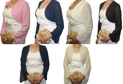 BOLERO BRAUTJACKE LANGARM AUS SATIN UND CHIFFON SEHR EDEL (VB) chiffon