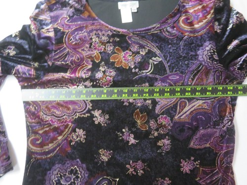 Coldwater Creek Womens Large Tunic Top Velvet Long Sleeve Special Event - Picture 5 of 8