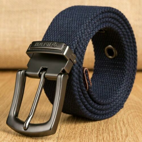Men Army Tactical Canvas Belts Practical Weave Nylon Canvas Cowboy Pants Belt - Afbeelding 1 van 21