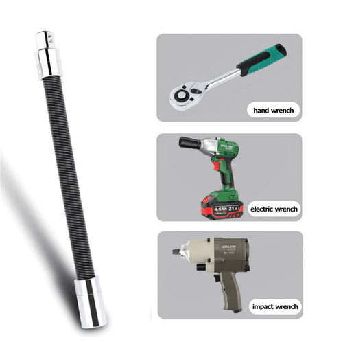 2pcs Flexible Extension Bars Long Socket 6" 8" Ratchet Flex 1/4" & 3/8" Drive - Picture 5 of 10