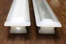 Recessed 15mm Aluminium Profile Housing With Cover - Pack of 10