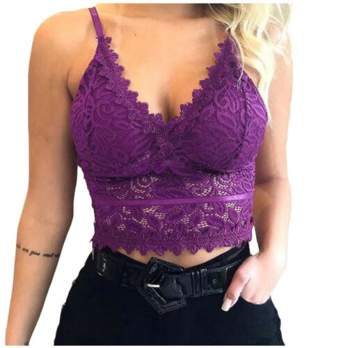 UKA Women's Sexy Lace Bustier Crop Top Ladies Bra Vest Bralet Camisole Tank Tops - Picture 5 of 30