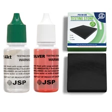 GOLD/SILVER Test Acid Tester Kit 10k 14k .999 .925 Sterling Testing Stone Detect