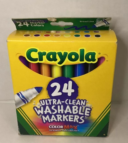 Crayola 24 Count Ultra-Clean Washable Markers ColorMAX Broadline. New In Box. - 第 3/6 張圖片