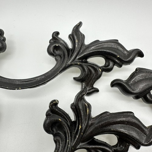 8 pc French Provincial 6” Brass w/ Black 3" Center Dresser Drawer Pulls R120-0 - Picture 4 of 23