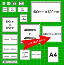 Personalised Custom Made Sign or Sticker any Size Colour Text free design 9117