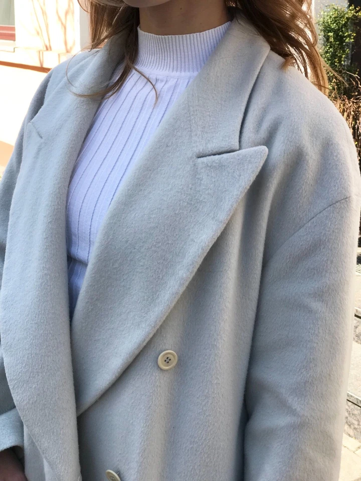 Escada Angora Wool Double Breasted Coat, EU 42, US 12, UK 16 - Image 4 of 4