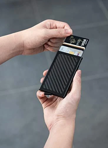 Cartera emergente, soporte para tarjeta de crédito minimalista delgado para hombres y mujeres bloqueo RFID Foto 4 de 4