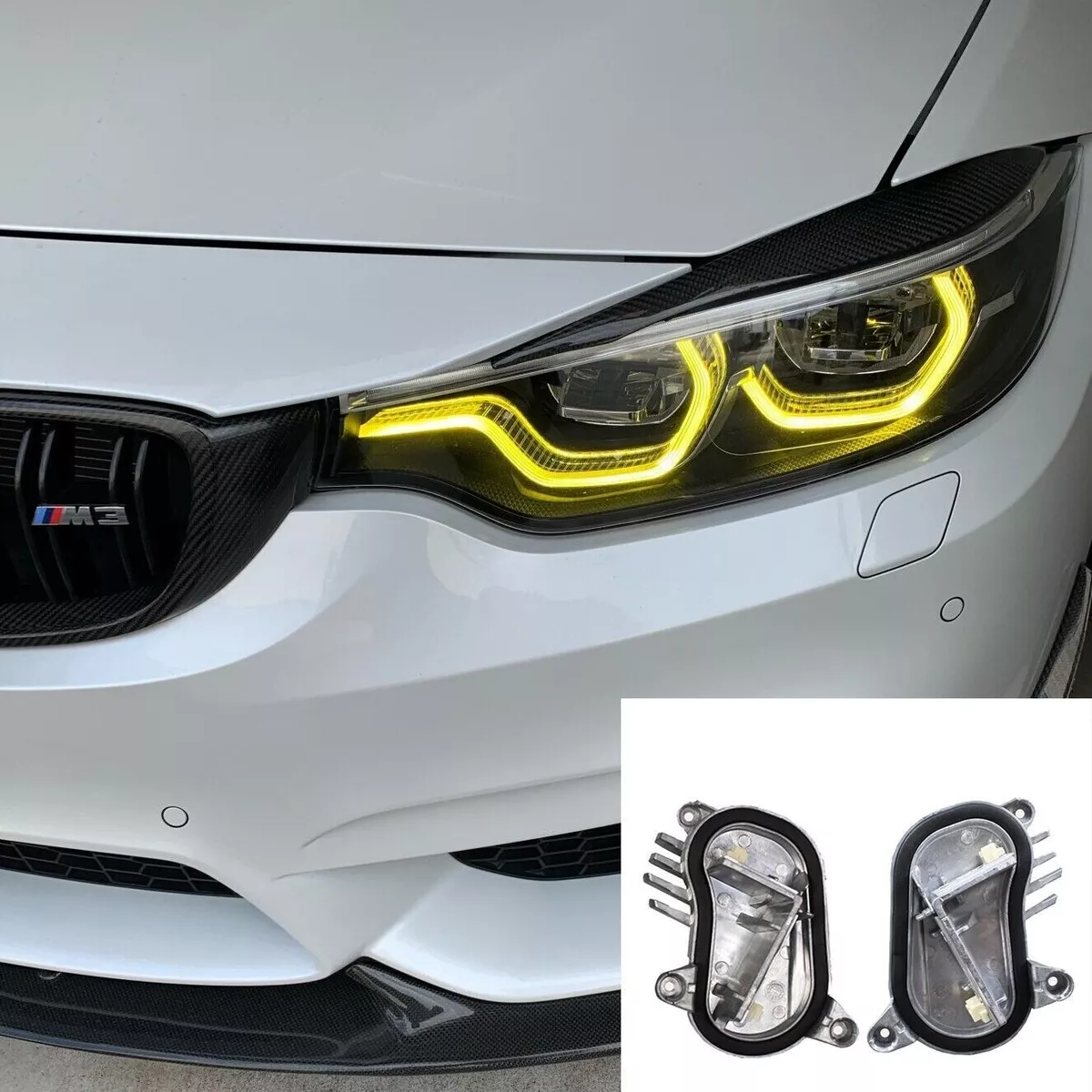 Yellow Angel Eyes DRL Adaptive LED Module For BMW F80 M3 M4 F32 F86  Headlight