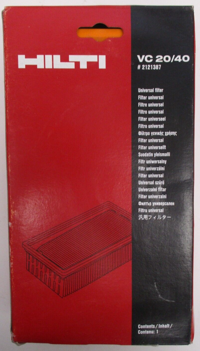HILTI P/N #2121387 UNIVERSAL WET/DRY VACUUM FILTER VC 20/40 NEW IN
