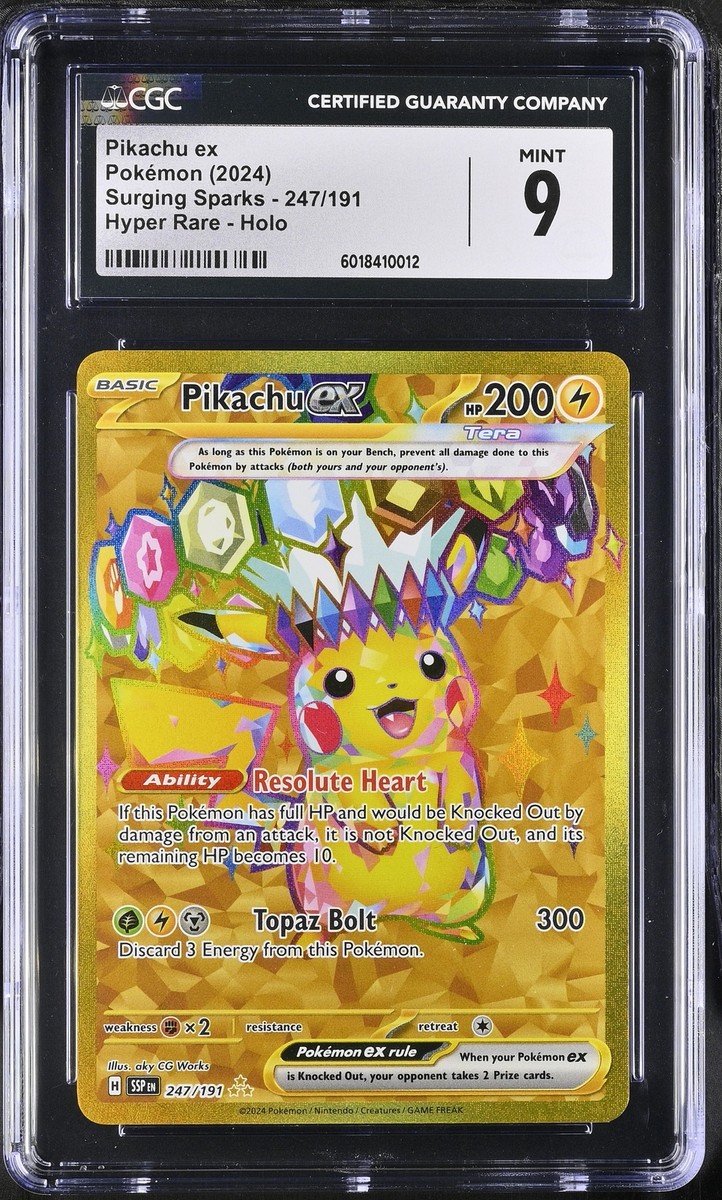 ピカチュウ英語版Pikachu EX HR SSP EN247/191 Pikachu ex 247/191 Sv08: Surging Sparks Holo for sale online