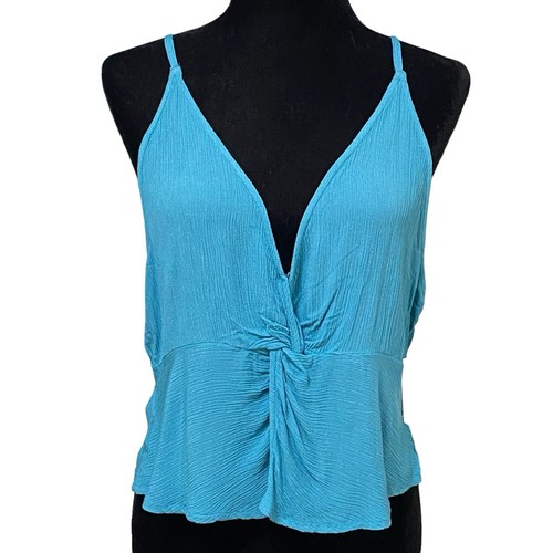O’Neill Blue Moon Kietrie Twist Front Boho Beachy Tank Top Size Large - Picture 5 of 11
