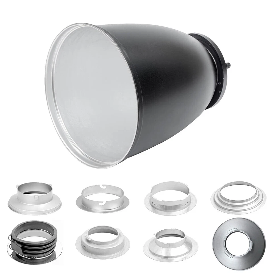 Reflector de teleobjetivo de enfoque largo plateado modificador interior rejilla de panal 45°