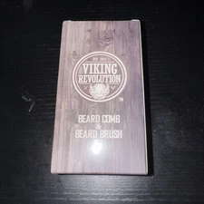 Viking Revolution Beard Comb & Beard Brush Set for Men - Natural Boar Bristle