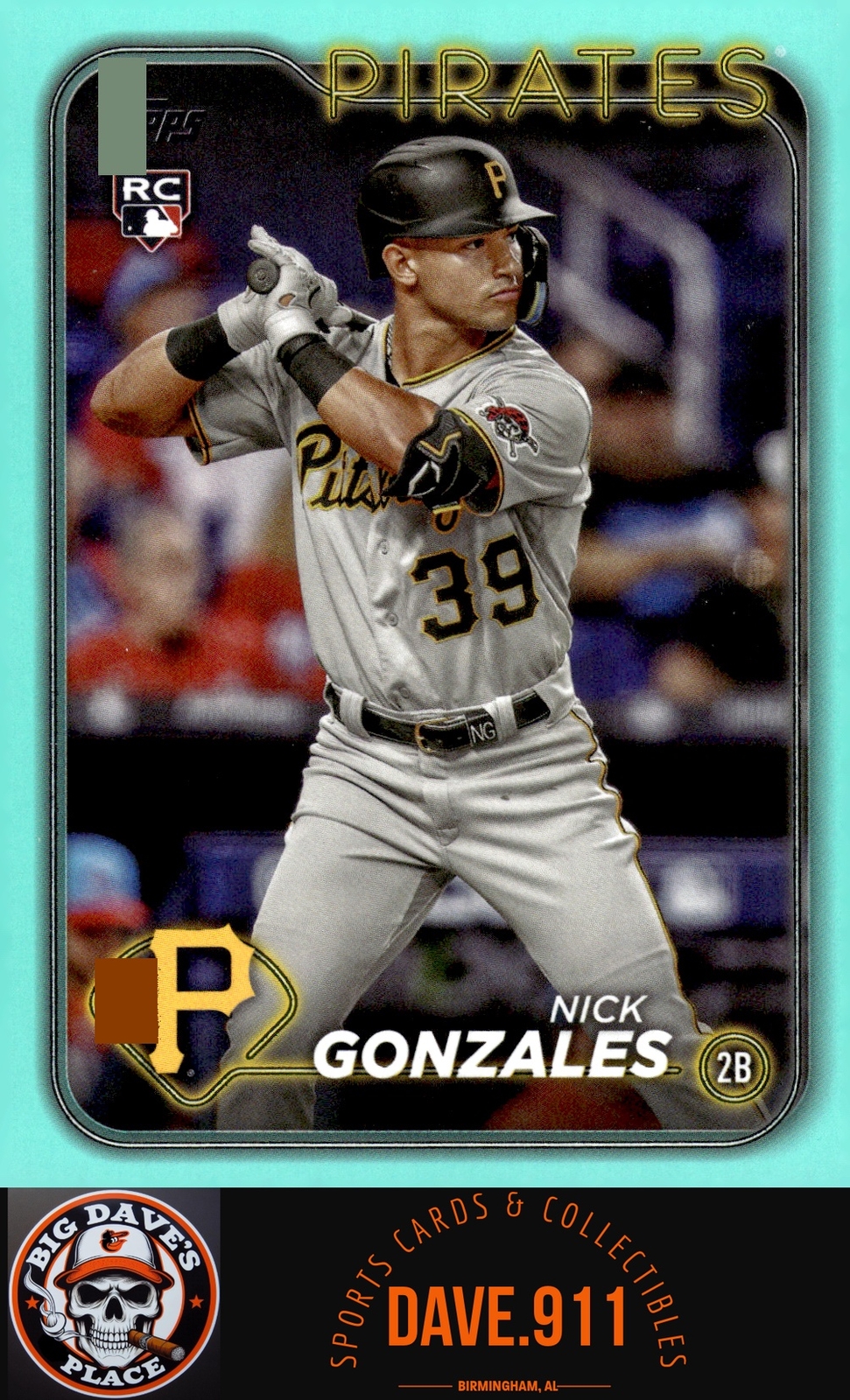Nick Gonzales 2024 Topps Aqua #168 Pittsburgh Pirates RC