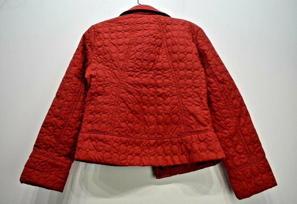 Rafaella Petites Women Red Long Sleeve Snap Front Seam Pocket Quilted Jacket P - Image 3 of 4