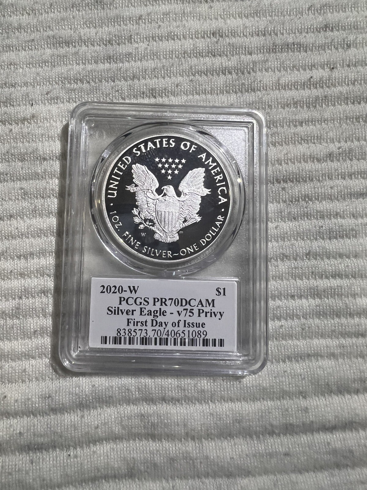 2020w v75 silver eagle privy pr70 PCGS FDI Signed T D Rogers Master
