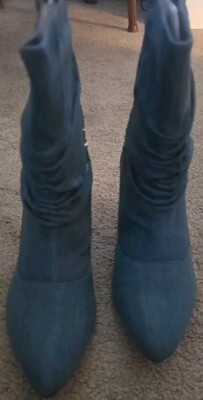 Ashro Laney Ankle Boot Color Denim Blue Size 9M Stilletto