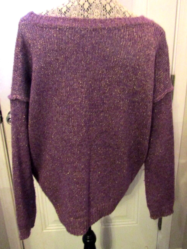 Suéter Calypso St. Barth Púrpura Metálico Mezcla de Lana Cuello Redondo Calce Suelto Talla S Foto 4 de 4