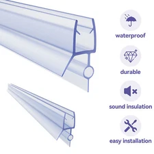2-Pack Shower Door Bottom Seal (1/4")-Inch Glass, 28" Length - Shower Door Sweep