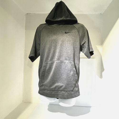 Nike Heathered Gray Spotlight Dri-Fit Short Sleeve Pullover Hoodie Mens Small - Picture 4 of 13