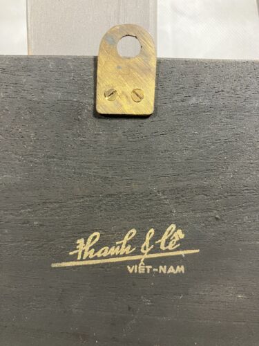 N. THÀNH LÊ (1919-2003) Panneau de laque à décor doré de cervidés Forêt Vietnam - Picture 3 of 8