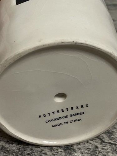 Pottery Barn Cream Beige Ceramic Crockery Chalkboard Garden Planter - Picture 4 of 8