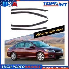 Dark Black Wind Deflectors Window Visors 4p For 2013-2017 Honda Accord Sedan