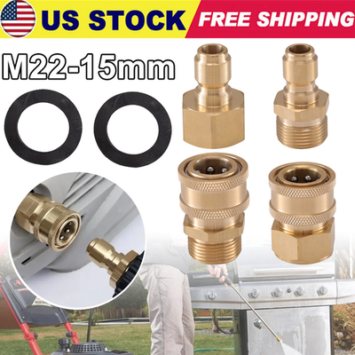 #ad 4X Pressure Washer Adapter Set Quick Disconnect Kit M22 Swivel to 3 8#x27;#x27; Connect $14.29