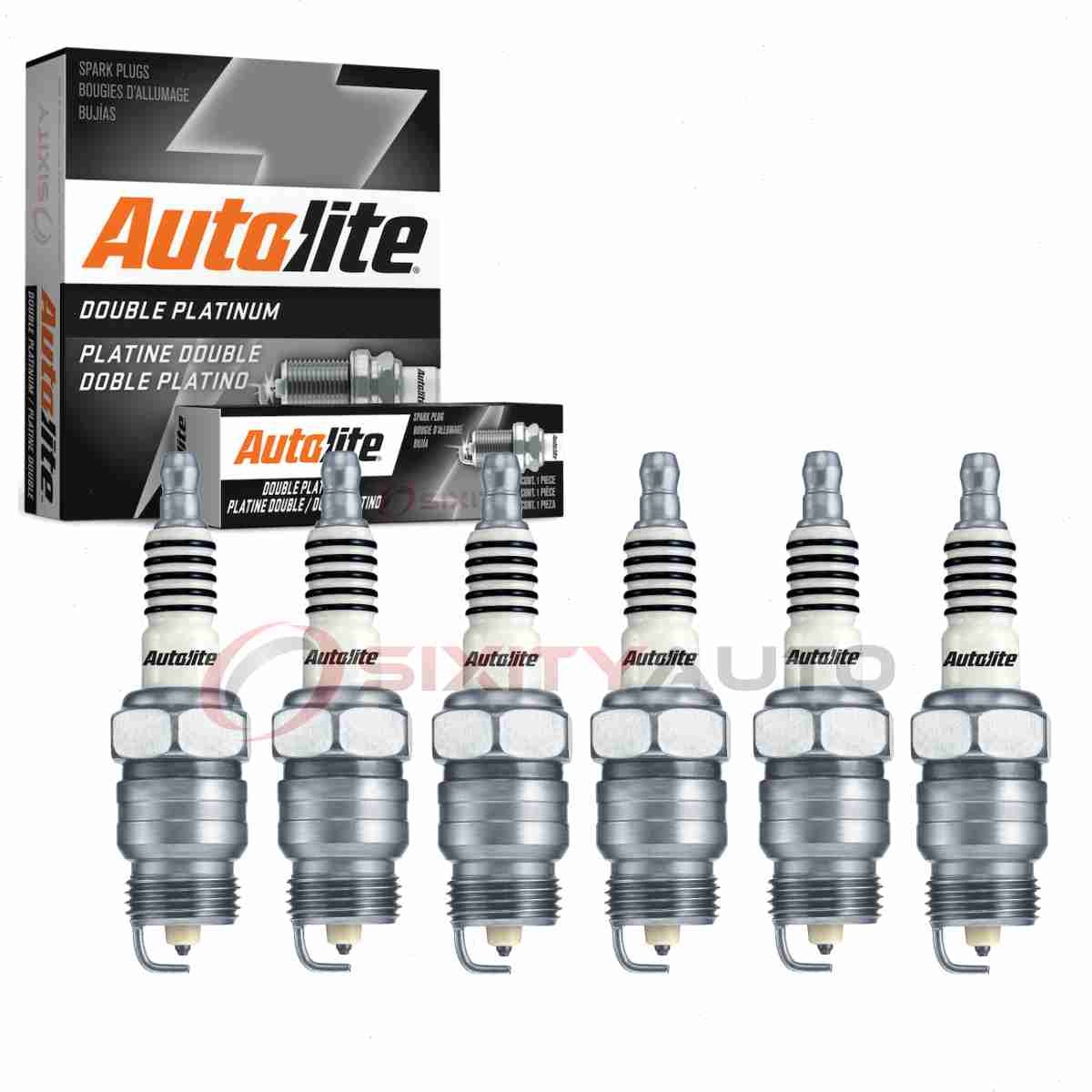 6 pc Autolite Double Platinum Spark Plugs for 1967 Ford Galaxie 3.9L L6 fa