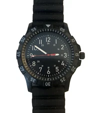 Accutime Watch Corp Men’s 10” Black Watch Rubber Band New Battery 