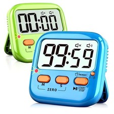 Digital Timer for Kids, Magnetic Kitchen Timers for 2 Pack Green Blue