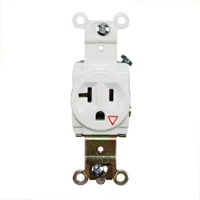 PASS & SEYMOUR IG5361-W SINGLE RECEPTACLE NEMA 5-15 ISOLATED GROUND