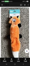 Zippy Paws 14' Zingy The Fox  Squeaky Toy For Dogs No Stuffing New