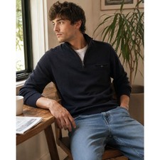 Pendleton Quarter Zip Black 100 Cotton Pullover, Mens Small, Classic
