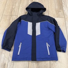 Roebuck  Co Jacket Coat Boy M 10-12 Black White Blue Long Sleeve