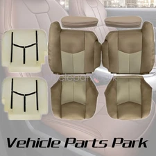 Front Bottom + Top Leather Seat Cover + Foam Cushion For 2003-2006 GMC Sierra