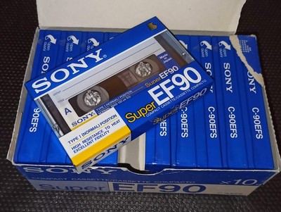 Lot of 10 SONY Super EF 90 EUR 1988 Market Vintage Cassettes Blank Audio Japan