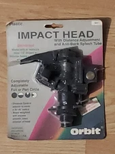 ORBIT Plastic Impact Sprinkler Head 1/2" Pulsating Rotor 55011 Adjustable (NOS)