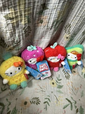Bum Bumz Hello Kitty Apple Pineapple Avocado Strawberry 4.5'' Plush Fruit Set (4)