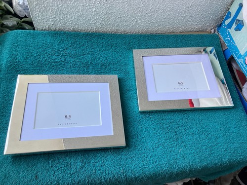 Lot Of 2pcs Pottery Barn Silver Photo Picture Frame 6x4” - Picture 1 of 4