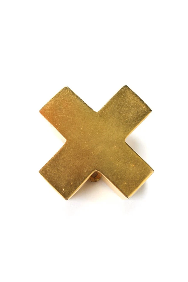 Robert Lee Morris Womens Vintage Gold Plated X Clip-On Earrings - Image 4 of 4