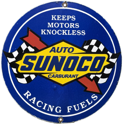 #ad #ad VINTAGE SUNOCO GASOLINE PORCELAIN SIGN DEALERSHIP GAS STATION MOTOR OIL BLUE $117.95