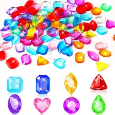 100 Pcs Colorful Acrylic Toy Gems Pirate Treasure Pool Dive Jewels Party Decor