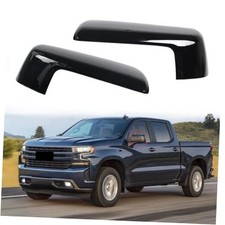 2PCS Side Rearview Mirror Caps Cover Fit for 2019-2025 Chevy Silverado Black