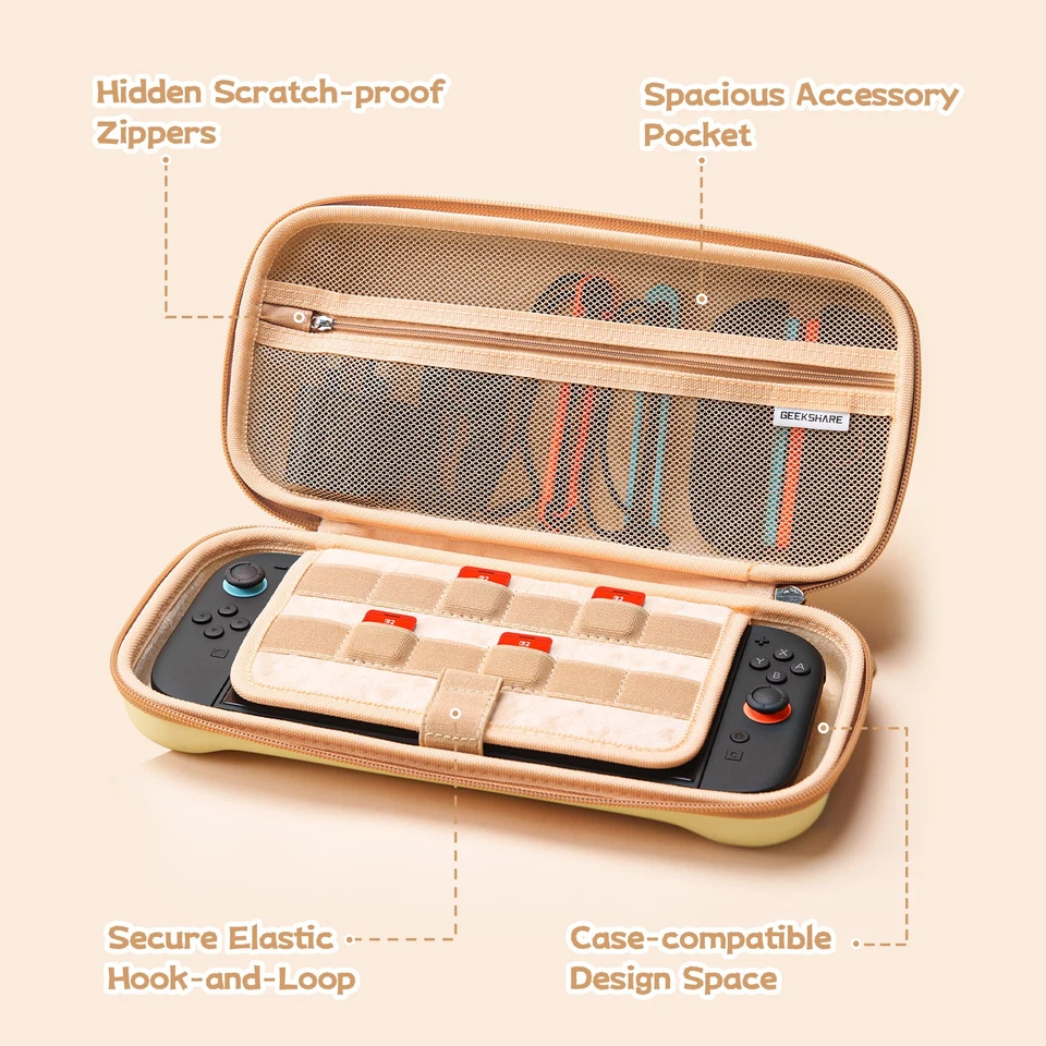 GeekShare Custodia da Trasporto per Nintendo Switch 2025 Spessa Custodia Calico Cat - Immagine 3 di 4