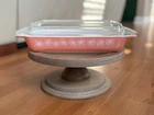 Vintage Pyrex Pink Daisy Space Saver 548-B Casserole & Lid 1 1/4 Quart Sz RETRO